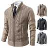 autumn and winter cashmere padded warm casual men's knitted sweater coat 231227