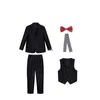 Flower Boys Formal Wedding Suit Kids Jacket Vest Pant P Ograph Dress tonåring Birthday Tuxedo Children Graduation Costume 231228