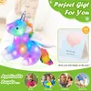 Glow Guards Led Lumineux Musique Jouet Coussin Arc-En-Licorne Cheveux pour Enfants Veilleuse Mignon Fille 231228