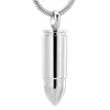 Top Polishing Bullet Urn Ash Holder Keepsake Jewelry Men Women Necklace Stainless Steel Cremation Pendants and Charms265V