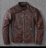 Clássico estilo motor preto jaqueta de couro genuíno moda masculina casual casaco de couro rua motociclista atacado 231227