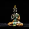 Estatua de Buda grande Tailandia Buda Escultura de Buda Resina verde Hecho a mano Budismo Hindú Fengshui Estatuilla Meditación Decoración del hogar 231227