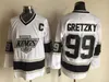 男子ロサンゼルスキングスヴィンテージバージョンジャージ16ディオンヌ32 Hrudey 99 Greetzky 33 McSorley 20 Robitaille CCM Hockey Jersey