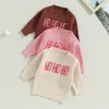 0-6Y Automne Hiver Enfants Chandails Chauds Enfants Vêtements En Tricot Pulls Tops Enfant Bébé Fille Garçon Lettre Chandails De Broderie Vêtements 231228