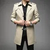 Мужская длинная траншея Mael Wursbreaker Casual Classic Trench Coat Men Clothing Casual Jacket Overwear BF8908 231227