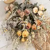 Fleurs décoratives Simulate Rose Flower Bouquet Artificial Silk Fake Plants Wedding Party Decoration Pographie Propographies Home Office Table