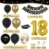 18 30 40 50 60 anos Feliz aniversário Balões de látex Black Gold Arch Kit Globos Party Decoration Boy Girl Men Mulheres Annorivery 231227