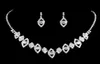 Feis Percé les feuilles de diamant Shinny Collier et boucles d'oreilles Set Bride Jewerly Siver Wedding Anniversaire Accessoires 7805248