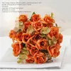 Flores decorativas 34 cm Glamerous Rose Flower Plastic para la sala de estar de la boda Arte Artificial Artificial