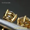 Viticen Original Real 18K Gold Diamond Earrings AU750 Present Utsökt gåva för kvinna Kvinnliga fina smycken 231225