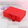 Envoltura de regalo 6 colores Caja de regalo dura plegable con cinta Cierre magnético Tapa Cajas de favor Zapatos para niños Almacenamiento LX4540 Entrega de gota Ho Dhfxe