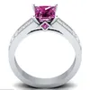 Victoria Wieck Luxury Jewelry Handmade 925 Sterling Silver Filled Princess Cut Pink Sapphire CZ Diamond Gemstones Women Wedding Ba222K