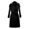 Women's Trench Coats 2023 Autumn Coat Mid-Length Korean British Style Elegant Ladies Slim Fit Overknee Belted Long Jacket