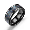 Con piedras laterales Actualización Fibra de carbono Anillos de boda negros Banda Promesa Anillo de compromiso para hombres Mujeres Amor Joyería para hombre Gota Dhgarden Dhfwa