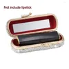 Bolsas cosméticas Damas Universales Vintage Home Travel Portable Regalo Lipstick Case Organizador con espejo Diamantes brillantes Soporte de clip diario