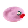 Dog Apparel Stylish Flower Pet Hat Cute Cherry Design Beret Adjustable Winter Headwear For Cats Dogs Pography Props Year