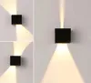 Modern vattentät kub justerbar 12W COB utomhus LED Wall Lamp IP65 Aluminium väggljus trädgård veranda sconce dekoration ljus6141360