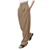 Damenhosen Damen Chic Bürokleidung Gerade Vintage Hohe Damen Baggy Korean 2024 Frühling/Sommer/Herbst Breites Bein weiblich