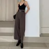 Office Lady Blazer Suit Vintage Two Piece Set Women Women Long High High Wit Wide Pants 2 Abiti 231227