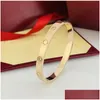 6 mm de large 3e génération Bracelet Bracelet Gold Cuff Love Designer Sier Rose Women Men Lover Bracelets Drop Livrot Dhiwa