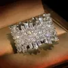 Solid 14k vit guldring naturlig vit diamantring för kvinnor fin anillos de silver färg 925 smycken bröllop bizuteria330m