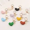 سلاسل المفاتيح الجلدية للنساء Love Keychain Label Pearl Heart Keyring Fashion Charm Bag Decoration Jewelry Decoration