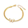 Collana Orecchini Set Acciaio inossidabile Hip Hop Catena spessa Conchiglia Farfalla Bracciale Orecchino Gioielli Ensemble Femme