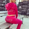 Juice C Set Trendy tweedelige broek Damesset Velvet Juicys Sportswear Crystal Sparkling Set