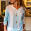 Blouses pour femmes Shirts de bureau à imprimé rayé Elegant Blusa Femmes Spring Feme Long Sleeve Tops Automne Fashion V-Neck Commuter