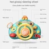 Cartoon Electric Simulate Driving Car Steering Wheel Baby Sounding Toys Kids Early Educational Stroller Driving Musical Toys 231227