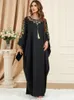 Roupas étnicas Ramadan preto niqab muçulmano abaya dubai peru islã roupas vestidos africanos para mulheres vestido kaftan manto femme