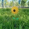 75x20 cm Sonnenblumenwindmühle Metall Rotierender Windspinner mit Stecke Rasenblume Pinwheel Outdoor Gartendekor 231227