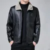 Homens inverno jaquetas de couro outono e inverno casaco de pele com lã quente pele pu jaqueta motociclista jaquetas de couro quente S-4XL 231228