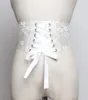 Ceintures femmes piste mode élastique PVC dentelle Cummerbunds femme robe Corsets ceinture décoration large ceinture R628