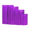 Storage Bags Matt Purple Stand Up Aluminum Foil Self Sealing Bag Snack Cookie Tea Coffee Packaging Doypack Black Zipper Lx3154 Drop De Dhmhu