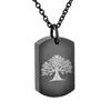 Pendentif Colliers IJD9801 Arbre de vie Dog Tag Urn Collier Médaillon en acier inoxydable Souvenir Memorial Crémation Bijoux pour hommes Femmes