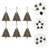 Party fournit des cloches suspendues en cuivre avec une corde: 25pcs métal bricolage carillon de vent vintage porte de ton doré 38 cm pour Noël