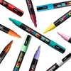 Marker uni pc-3m acrylique posca marcadores marqueur permanent graffiti peinture stylo pour rock metal cuir en verre en verre plastique 231227