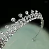 Clips de cheveux Crown Crown Bridal Headshipied Rhinestone Tiaras and Crowns Bandband For Women Wedding Princess Girls Bijoux