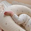 Nursing Pillow for born Baby Bear Olive Embroidered Moon Shape Bed Bumper Cotton Cushion Kids Room Decoration 231227