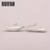 Ruifan Tiny 4mmx13mm Feather 925 Pendientes de placa de plata esterlina Joya de moda para mujeres Regalo para niñas Niñas Lady Yea1551199u