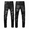 Jeans masculinos Amirs jeans designer jeans roxo High Street Hole Star Patch Homens mulheres amirs estrela bordado painel calças estiramento calças slim-fit calças 68oo