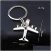 Nyckelringar Uppdatera metallplan Key Ring Shiny Airplane Keychain Holders Pendant Fashion Jewelry For Men Women Christmas Gift Dhgarden Dhjqf