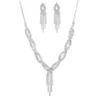 Kristal bruids sieraden set verzilverde ketting oorbellen bruiloft sieraden sets voor bruid bruidsmeisjes vrouwen bruidsaccessoires