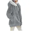 Winter Mode Frauen Mantel Lässig Mit Kapuze Zipper Damen Kleidung Kaschmir Herbst Frauen Fleece Jacke Einfarbig Mäntel 231228