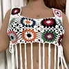 Swimwear Women Tropical Tempation Beach Cover Up Couleur mélangée Long Strap de sangle à glands surdimension