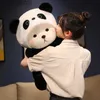 Stuffed Plush Animals 26cm Cute Bear Turn Into Panda Plush Toys Lovely Soft Stuffed Cartoon Animals Dolls For Birthday Christmas GiftL231228