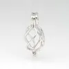 925 Silver Ed Cage Locket Sterling Silver Pearl Crystal Gem Bead Cage Pendant Mounting for Diy Fashion Jewelery Charms308G