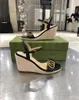 Sandales décontractées de luxe pour femmes pantoufles en cuir véritable de haute qualité dames classiques chaussures à talons compensés tongs féminines sandale G032415