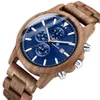Men Wood Watch Chronograph Luxury Military Sport Watches Stylish Casual Personalized Wood Quartz Watches266h